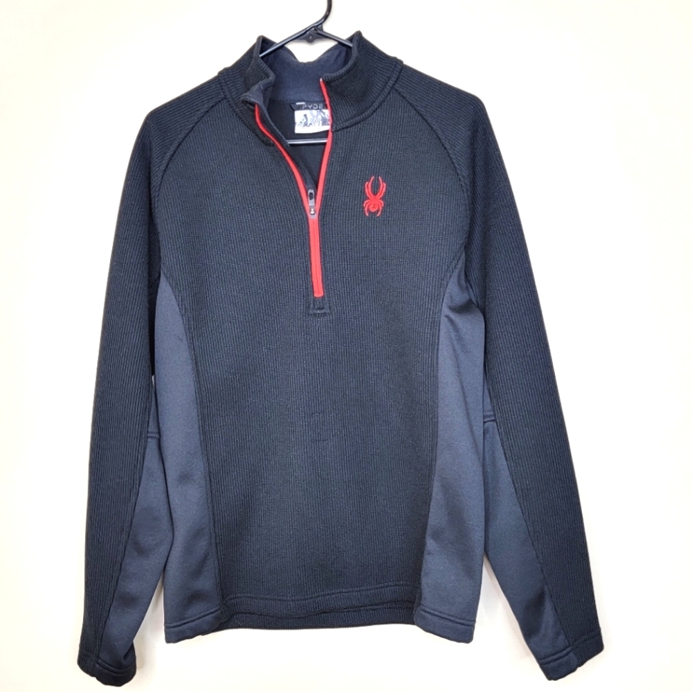 Spyder Outbound 1/4 Zip Fleece Stryke Pullover Sweater Black Size Medium Men's